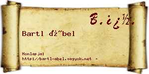 Bartl Ábel névjegykártya