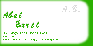 abel bartl business card